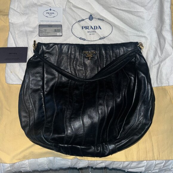 Prada Black Leather Hobo Bag - Picture 1 of 5
